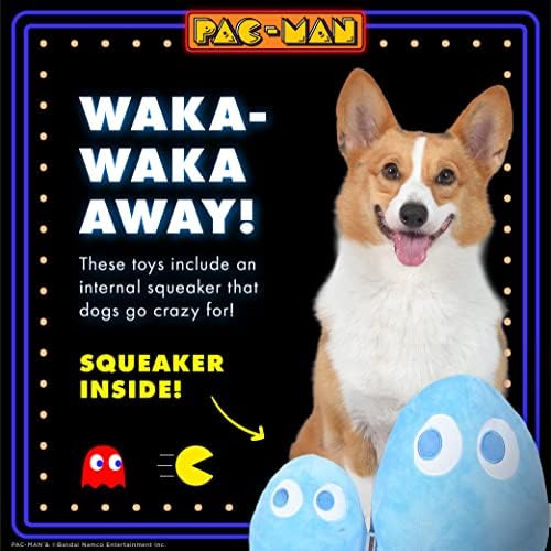 פק-מן עבור חיות מחמד 6& 34; דיו רוח הרפאים הכחולה צעצוע חריקת קטיפה לכלבים / צעצוע כלב קטיפה עם חורק | צעצועי